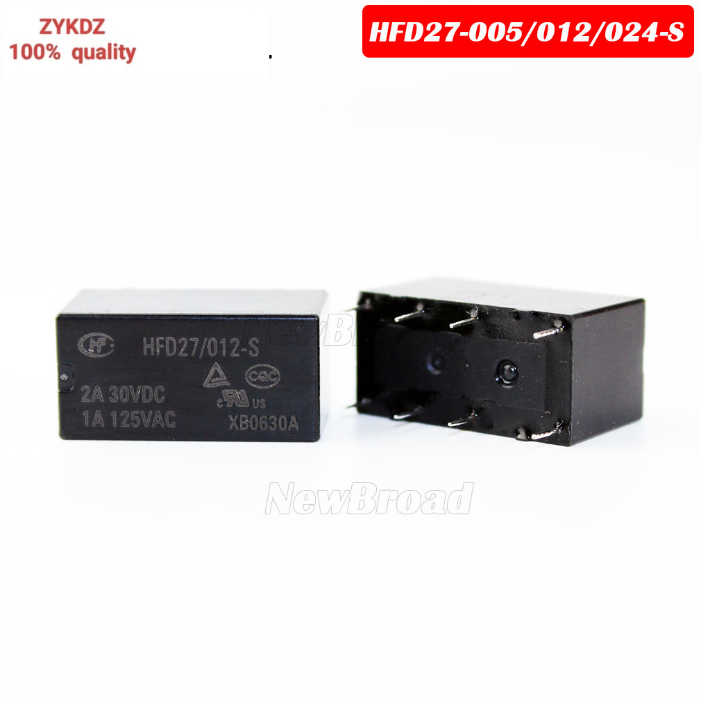 5PCS รีเลย์ 4078 JRC27F HFD27-005-S 5V HFD27-012-S 12V HFD27-024-S 24V 2A DIP-8 โดยตรงแทรก 8-Pin