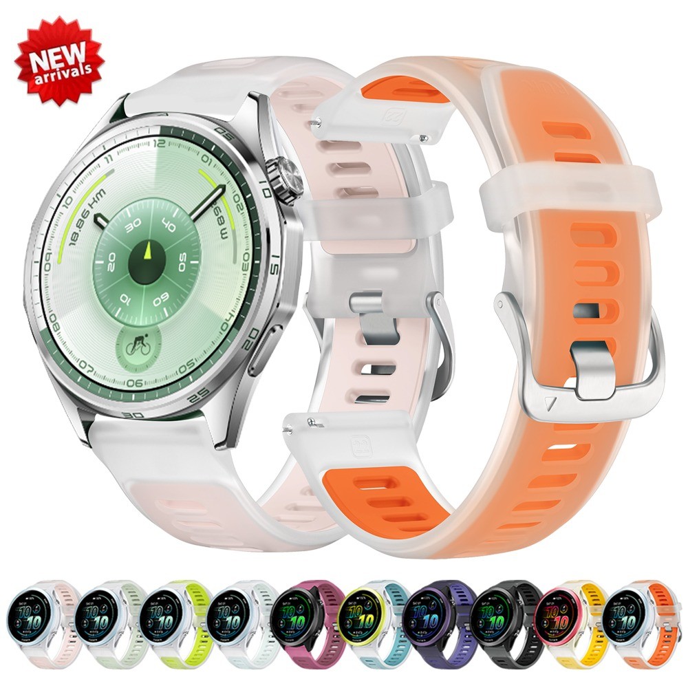20 มม.22 มม.กีฬาสายยางสําหรับนาฬิกา Huawei GT 6 5 4 Pro 46 มม.ซิลิโคน Soft Watchband สําหรับ Huawei Wtach GT6 pro 46 มม.สร้อยข้อมือ