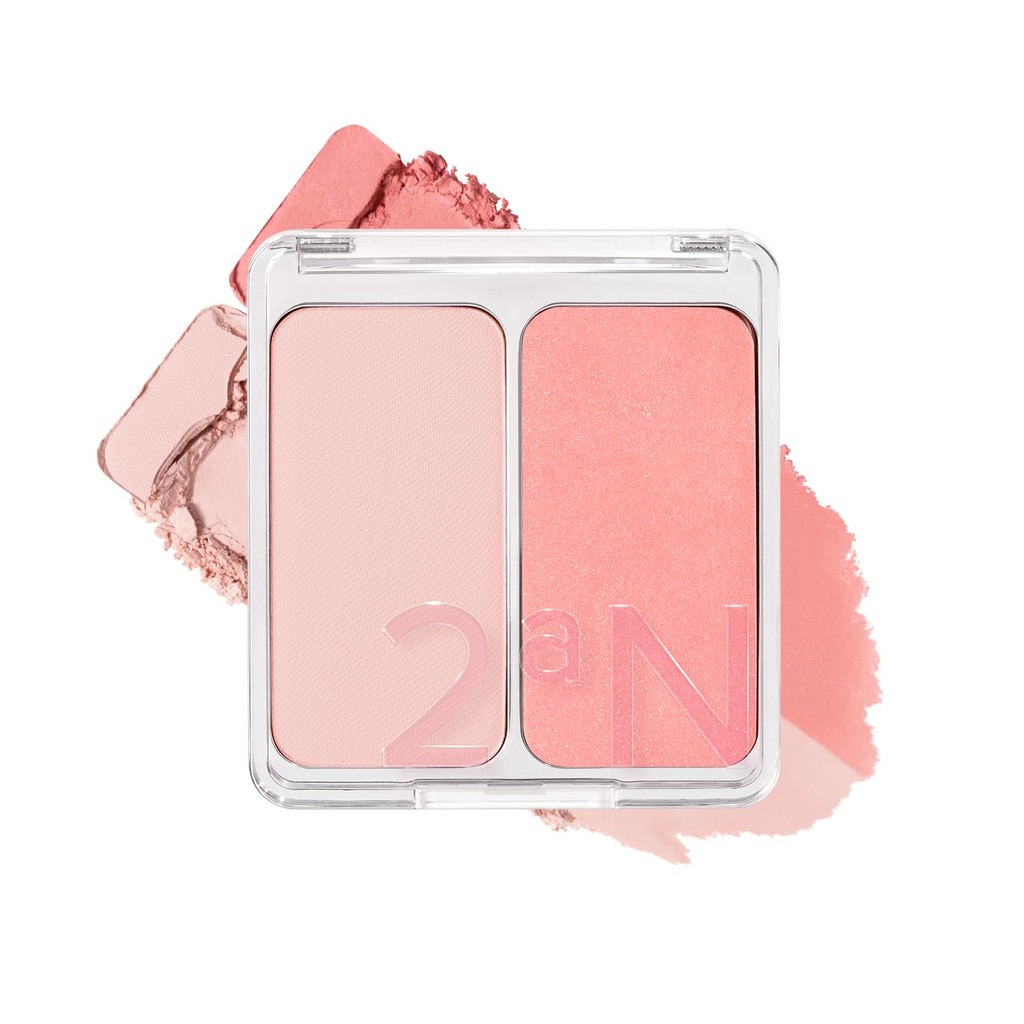 2aN Dual Color Face Blusher, Buildable & Blendable Cheek Color, Natural & Vibrant Finish, Long-Lasti
