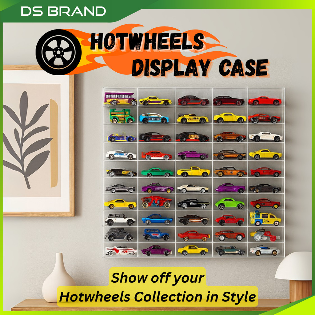 Hot Wheels Display 25 Slot / Paparan Diecast Akrilik / รัก Hiasan Dinding DS ยี่ห้อ M1