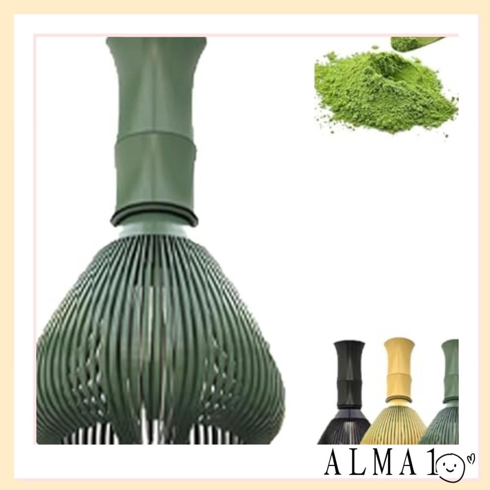 ALMA Matcha Whisk, Resin Smooth Resin Whisk, Tranditional Portable Reusable With Whisk Holder Tea Brush Tea Set Accessories