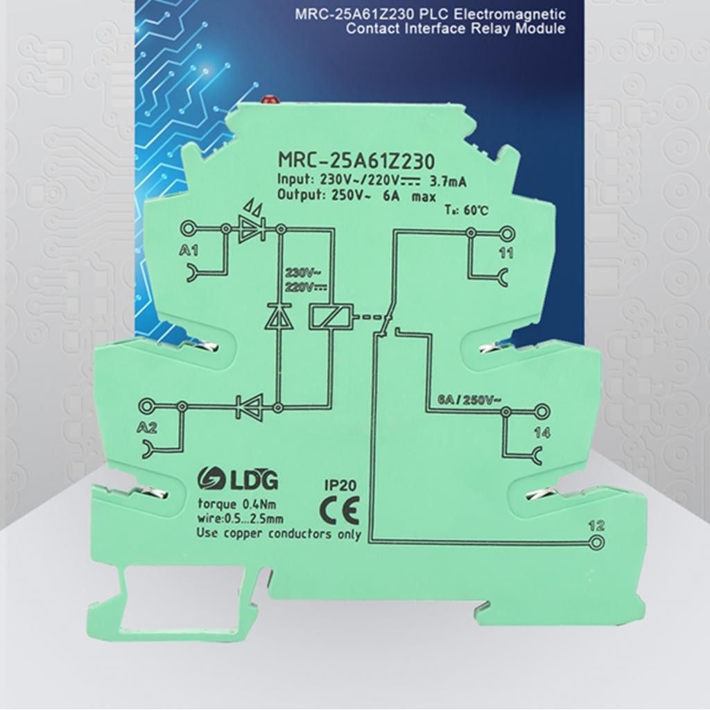 Dajrrhd รีเลย์ Solid State MRC-25A61Z230 Ultra-Thin DIN Rail Mount ฐาน 230VAC/220VDC 1NO 1 NC PLC แม