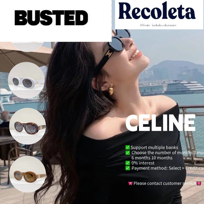 เซลีน  Celine TRIOMPHE แว่นอะซิเตท แว่นกันแดดสีขาว Celine glasses