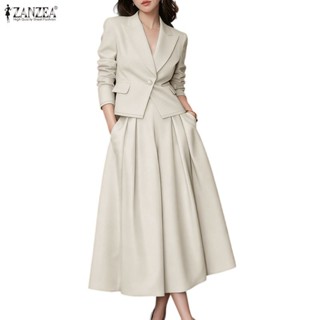 ZANZEA ชุดสองชิ้นเบลเซอร์และกระโปรงสำหรับผู้หญิง สไตล์เกาหลี…
