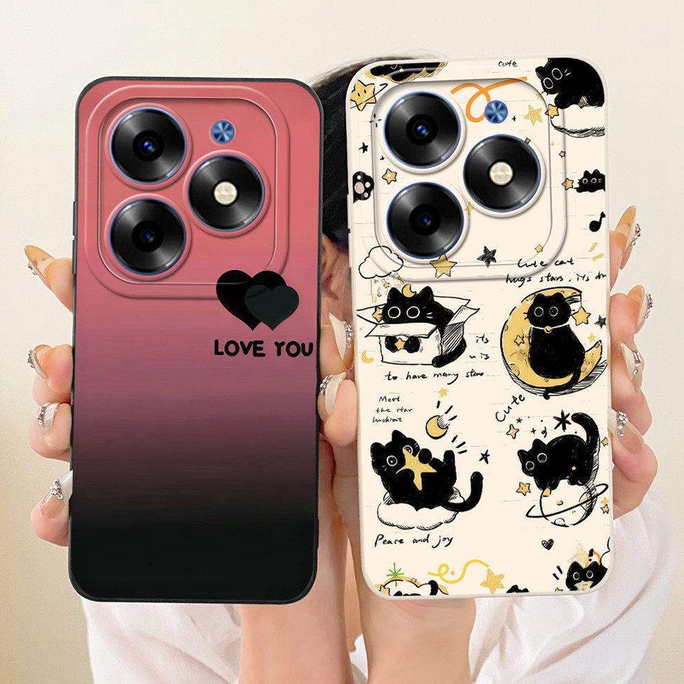 ปลอก ITEL P55 4G ฝาครอบความงามแฟชั่นการ์ตูน 2D ทาสีซิลิโคนเคสโทรศัพท์ A666L P666L A666LN