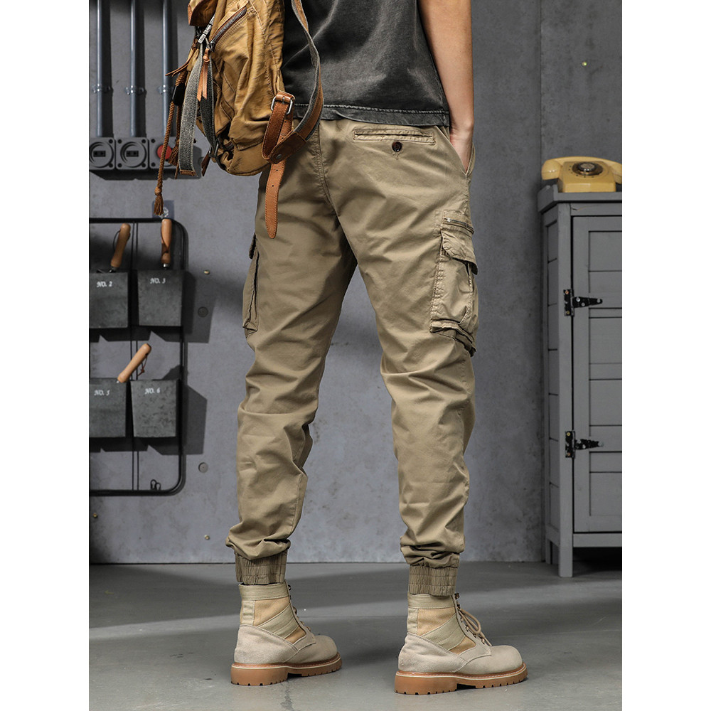 Overalls Men Street Wear-Resistant Khaki Outdoor Casual Pants