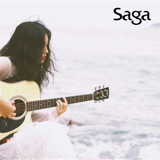 Sf700c พื้นบ้าน saga Big Tree Music House saga Veneer กีตาร์อะคูสติก 137 ซม.กล่องไฟฟ้าเริ่มต้น Intro