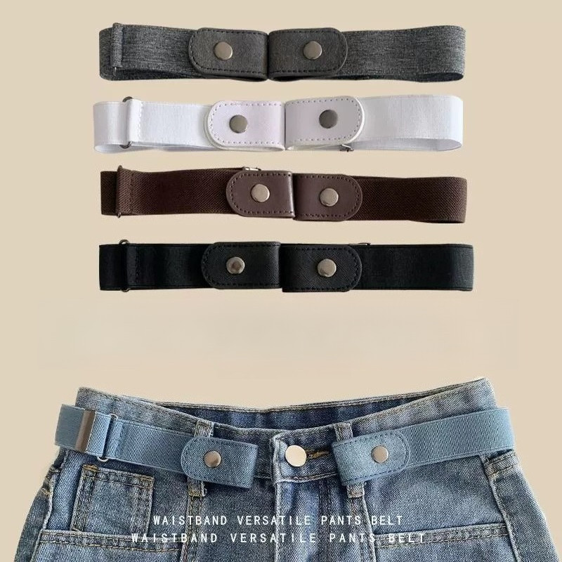 Pinkcool เข็มขัดเอวยางยืด ไม่มีหัวเข็มขัด ไม่ต้องยุ่งยาก สําหรับผู้หญิง และผู้ชาย