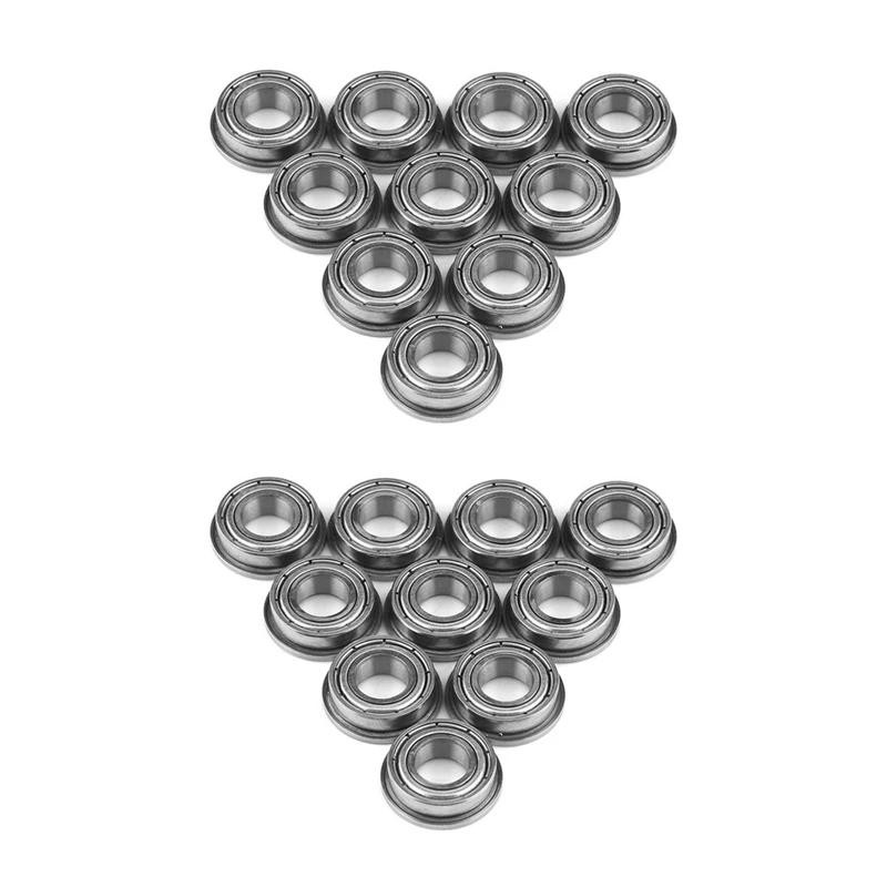 20 ชิ้น F688ZZ Flanged Radial Ball แบริ่งโลหะเหล็ก Double Shielded Flange Ball Bearing, 8 X 16 X 5 ม