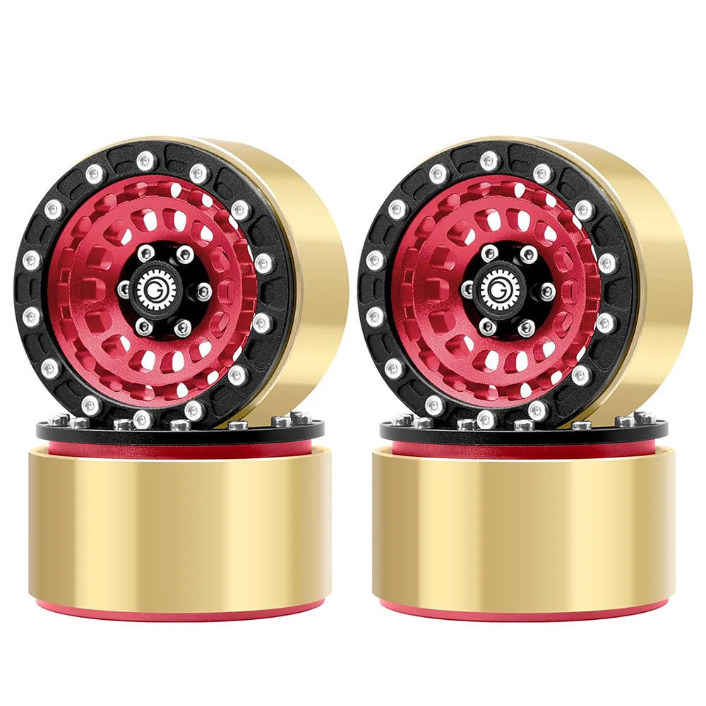4pcs 55.5 มม.12 มม.Hex 1.9 "ทองเหลืองแหวน Beadlock ล้อ Hub สําหรับ 1/10 RC Crawler รถ Traxxas TRX4 R