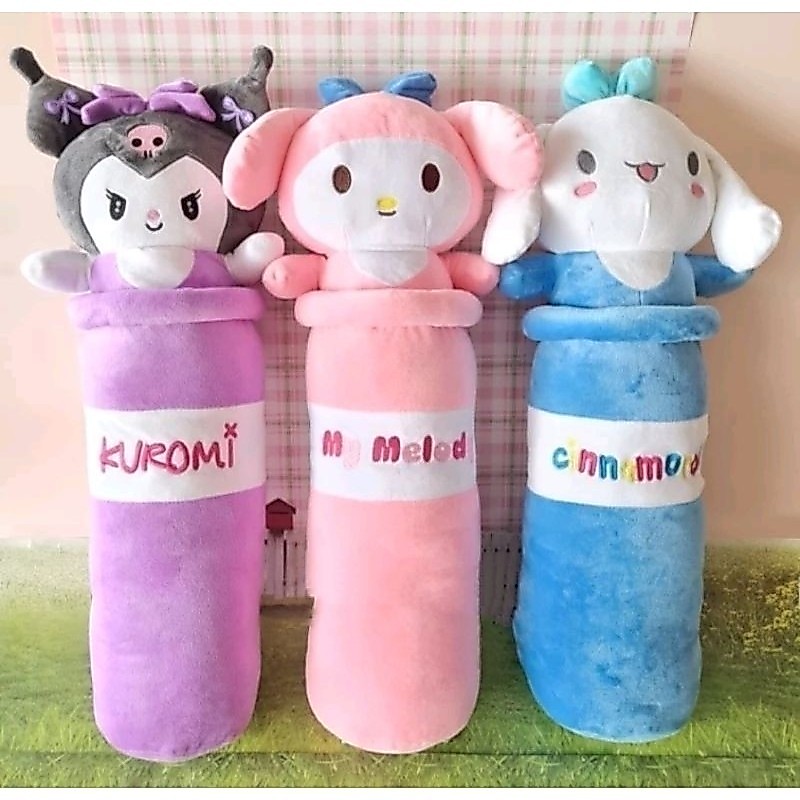Sanrio Kuromi 60 CM Bolster ตุ๊กตาหมอนข้าง Kuromi My Melody Cinamoroll ขนาด 60 ซม. เนื้อเนียนนุ่ม