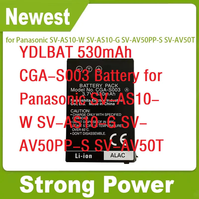YDLBAT 530mAh CGA-S003 แบตเตอรี่สําหรับ Panasonic SV-AS10-W SV-AS10-G SV-AV50PP-S SV-AV50T