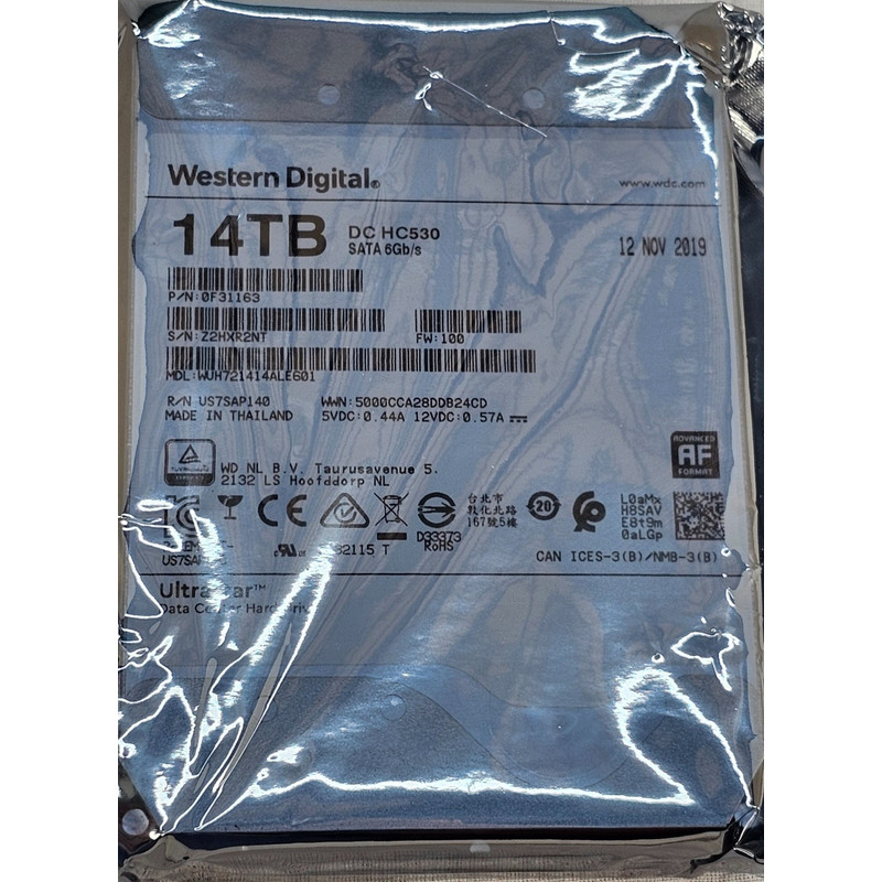 14TB HDD WD Ultrastar DC HC530 14TB SATA 6G 3.5 7200RPM Enterprise HDD - WUH721414ALE601