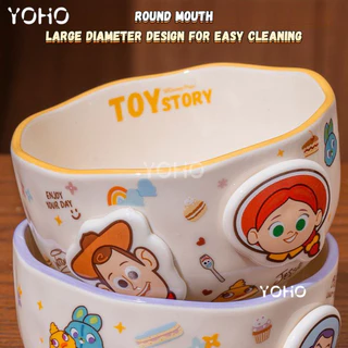 Toy Story series บนโต๊ะอาหารบรรเทาชามข้าวการ์ตูน Buzz Lightyear ชามผลไม้บนโต๊ะอาหารคู่