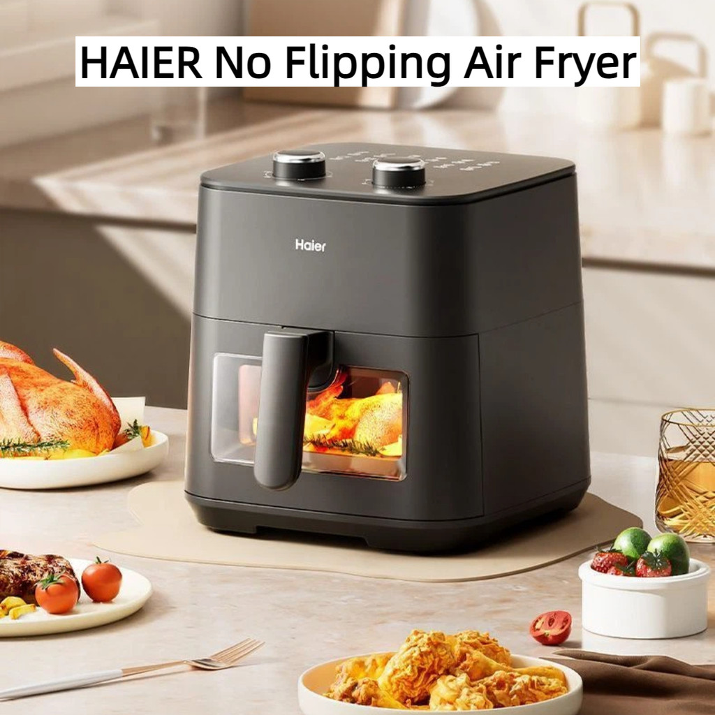 Haier Flip-Free Air Fryer ในครัวเรือนรูปแบบใหม่ Visual Multi-Function Knob ความจุขนาดใหญ่เตาอบไร้น้ํ