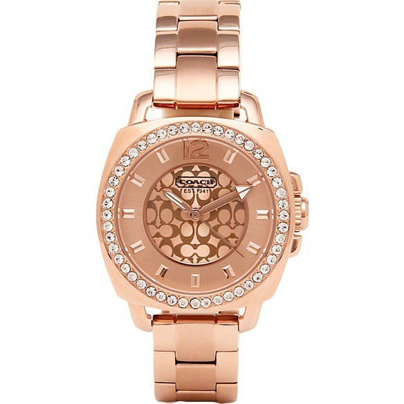 นาฬิกา Mini Boyfriend Rose Gold Crystal Glitz สําหรับผู้หญิง 14501700 14501701 14501699 34มม