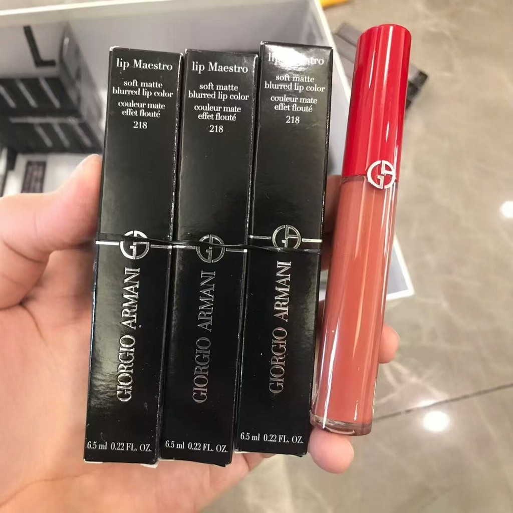 จัดส่ง 24/7🎁 Armani Red Tube Lip Glaze # 218 # 321 # 423 # 401 Velvet Lip Glaze Matte Lipstick 🎁 ลิปกลอส ลิปบาล์ม