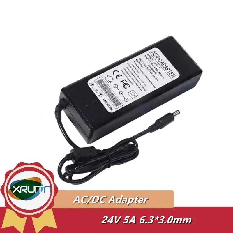 ใหม่ 24V 5A 4.17A 4A 3.125A 2.5A AC Adapter Charger สําหรับ Zebra เครื่องพิมพ์ ZXP3 GX420D GX420T GX
