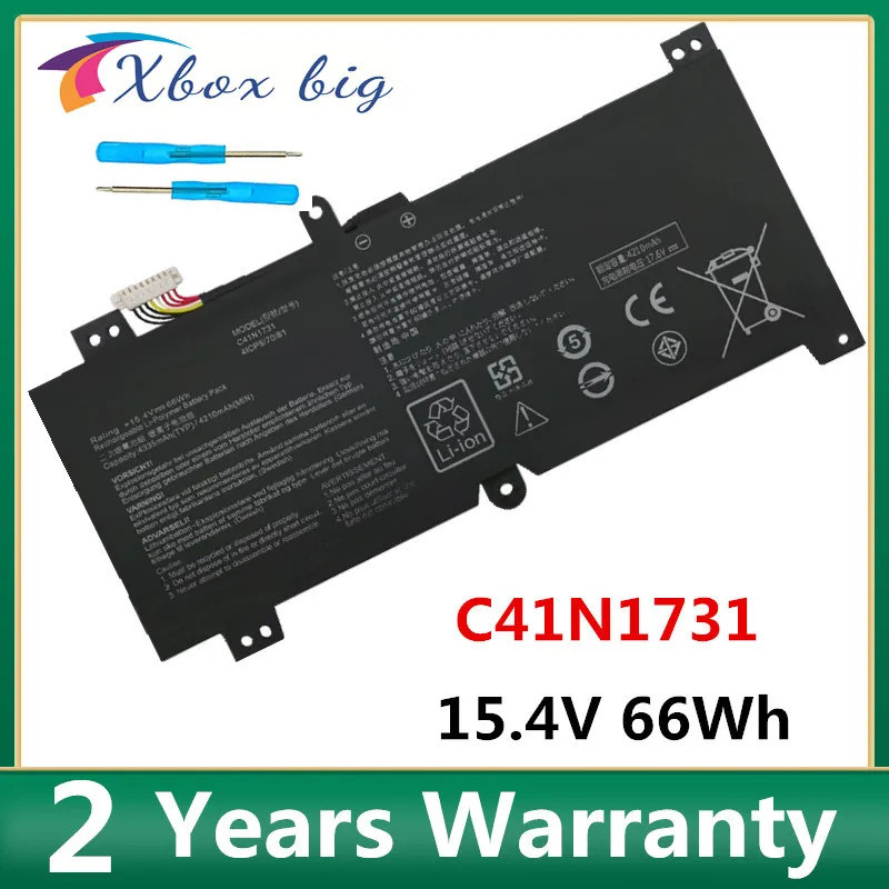 C41N1731 C41N1731-2 แบตเตอรี่แล็ปท็อปสําหรับ ASUS ROG Strix Gl704 GL504GM GL504GW GL504GS G515GV GL7