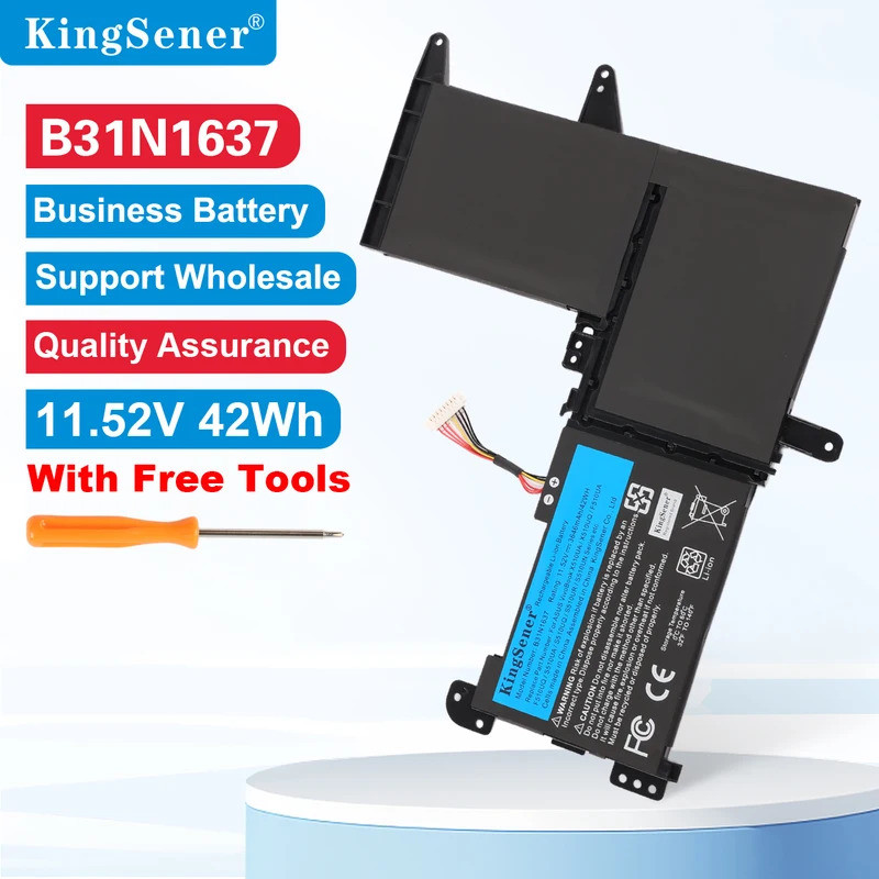 KingSener B31N1637 C31N1637 แบตเตอรี่แล็ปท็อปสําหรับ ASUS VivoBook X510 X510U X510UQ X510UA S510U S5
