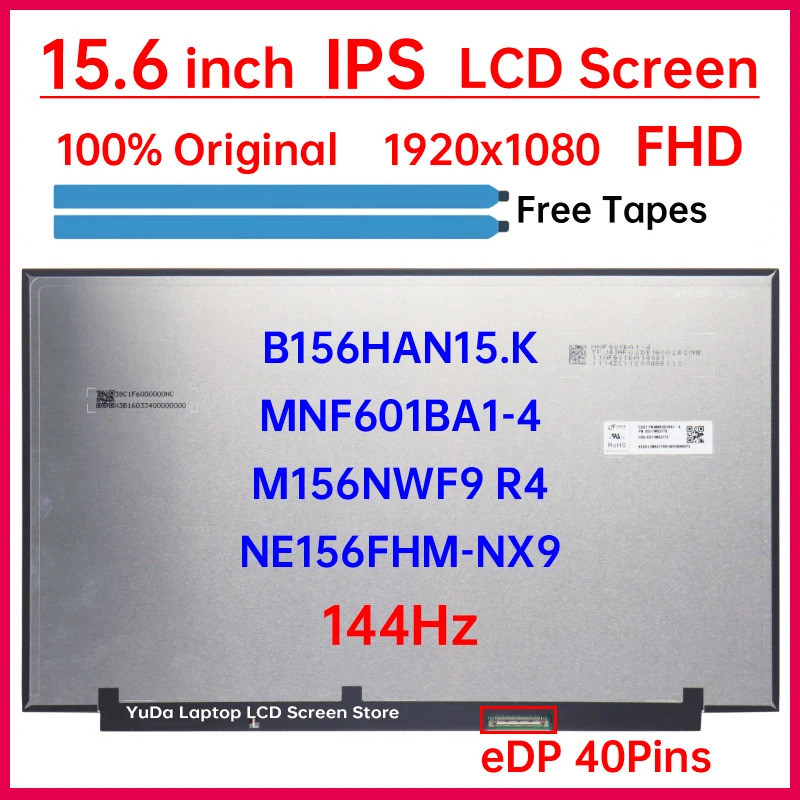 หน้าจอ LCD 15.6" 144Hz NE156FHM-NX9 B156HAN15.K M156NWF9 R4 MNF601BA1-4 สําหรับ Lenovo Legion 5 15AP