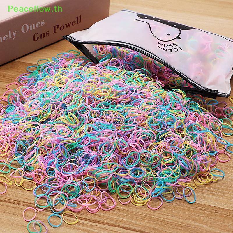 Peacellow 1000 ชิ้นสาว Colourful ทิ้งยางรัดผมเด็กผู้ถือผมหางม้าสําหรับอุปกรณ์เสริมสําหรับเด็ก TH