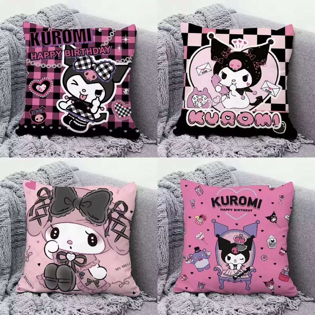 Kuromi Sanrio สาวน่ารักเบาะหมอนหอพักปลอกหมอนการ์ตูนห้องนอน Office B