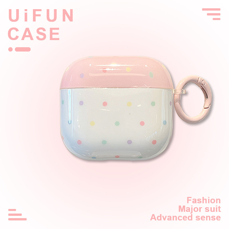 สีสัน Polka Dot หูฟังป้องกันกรณีสําหรับ Airpods 1 2 Airpod Pro Pro2 Pro3 Air Pods 3 4 IMD กันกระแทกหูฟังปลอก