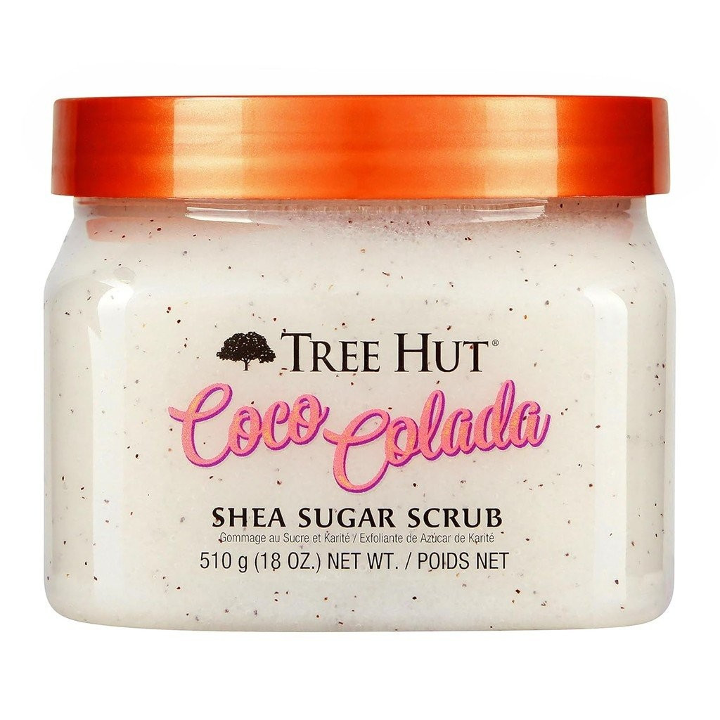 Tree Hut Shea Sugar Scrub Coco Colada 18oz เป็นสครับผิวกายให้ความชุ่มชื้นสําหรับการดูแลผิวขั้นพื้นฐา