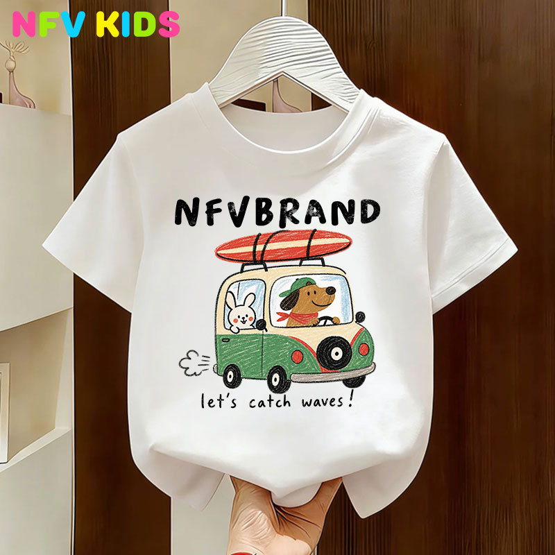 【พร้อมส่ง&COD】NFV KIDS เสื้อผ้าเด็ก💫เสื้อยืดแขนสั้นเด็ก ระบายอากาศ oversize รุ่นใหม่มาแรง เหมาะกับหน้าร้อน ผ้าฝ้ายแท YG6099