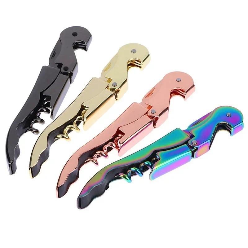 Wine Opener,Stainless Steel Double Hinge Corkscrew Waiter Beer Bottle Opener for Restaurant Waiters or Bartenders