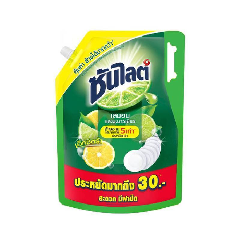 SUNLIGHT น้ำยาล้างจาน เอ็กซ์ตร้า เลมอนและมะนาวเขียว ขนาด 1,700 มล.