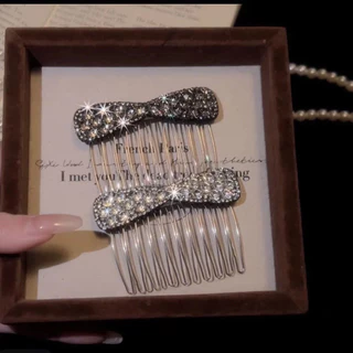 Rhinestone Inverted Comb หวีผมแฟชั่นด้านข้าง High-End Feeling Bangs เครื่องประดับผม