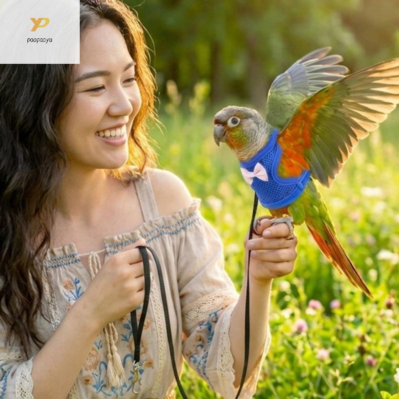 Safe Comfortable Bird Harness Vest Leash Flight Suit For Parrots Secure Outdoor