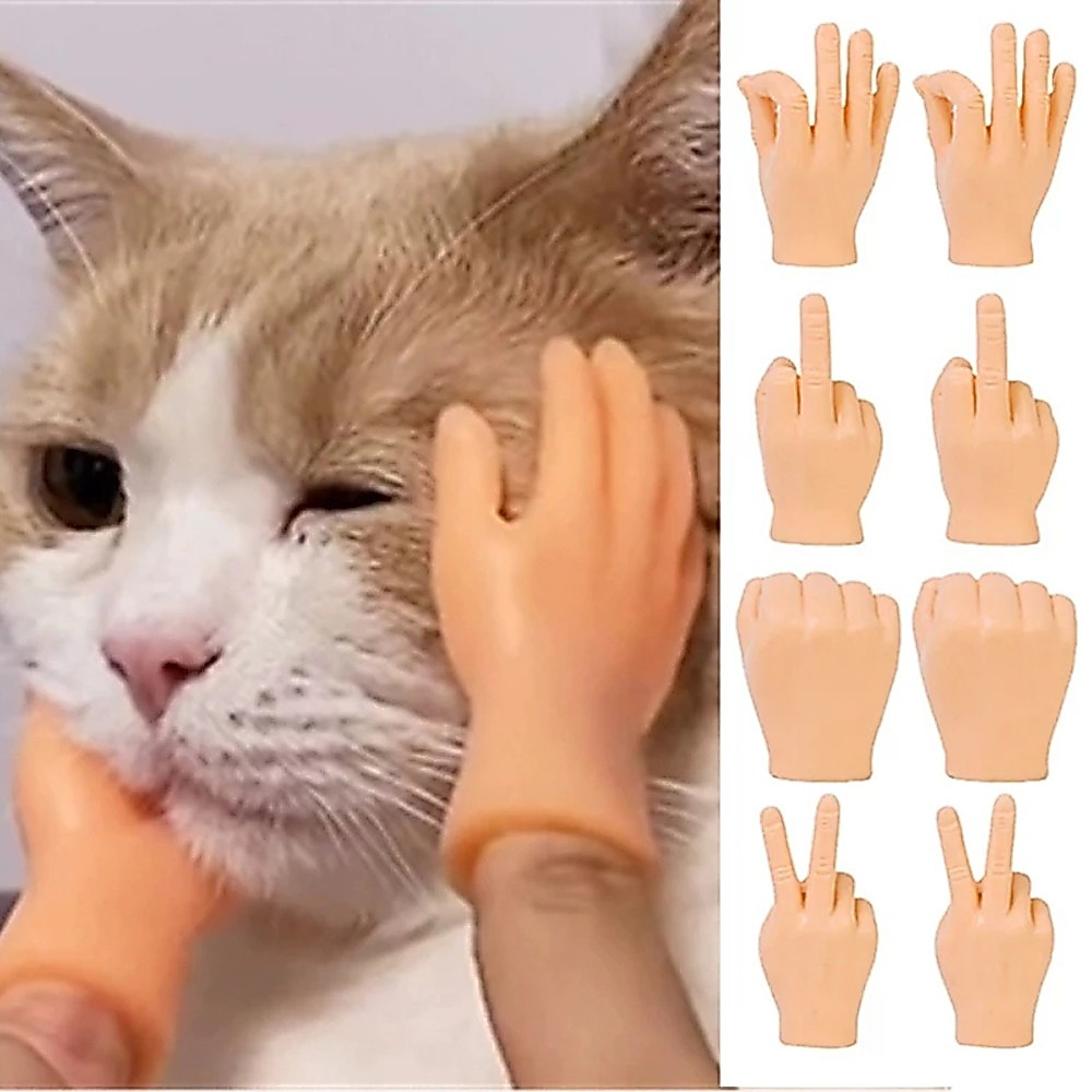 ถุงมือจิ๋ว ของเล่นแมว ของเล่นสวมนิ้ว มือแมวมินิ ของเล่นตลก