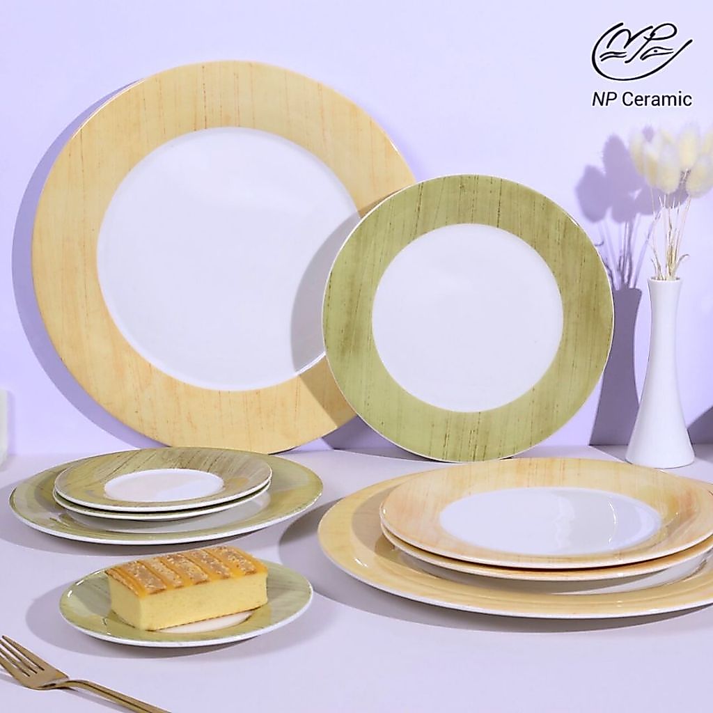 [ลดสูงสุด 80%] NP Ceramic จานเซรามิค ลายดอกไม้ เหมาะสำหรับตกแต่งโต๊ะอาหาร