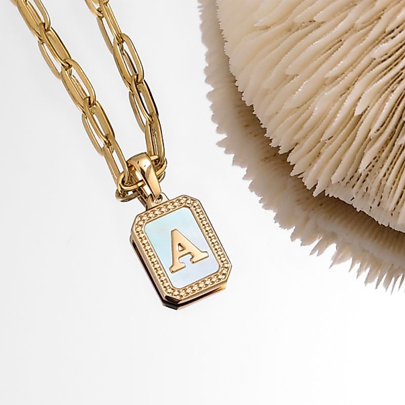 สร้อยคอตัวอักษร A-Z สร้อยโซ่ใหญ่ พร้อมจี้แบบใหม่ ทรงเท่ๆ สแตนเลสแท้ ไม่ลอก ไม่ดำ