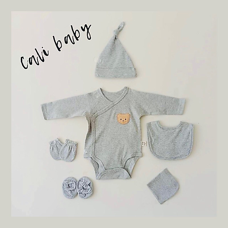 Cali บอดี้สูท​เด็กอ่อน 0-3 เดือน ​ชุดเตรียมคลอดครบเซ็ต*ปักหน้าหมี​🐻 Collection​Teddy​*ป้าย Cali baby