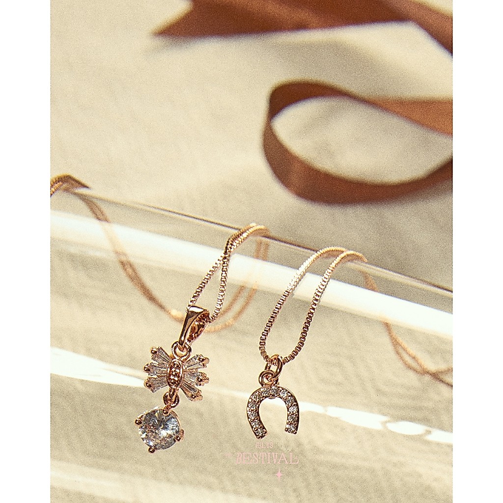 Julys - lucky horseshoe and ladybug necklace