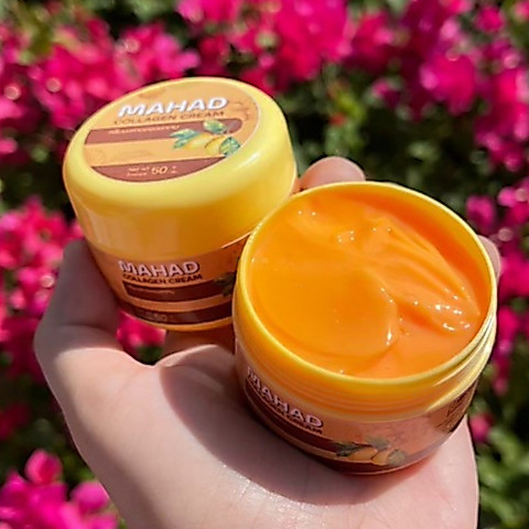 ครีมมะหาดส้มคอลลาเจน Mahad Collagrn Cream สิว รอยดำ รูขุมขน ผิวชุ่มชื้น เรียบเนียน สูตรเพิ่มคอลลาเจน 1 กระปุก 50 กรัม