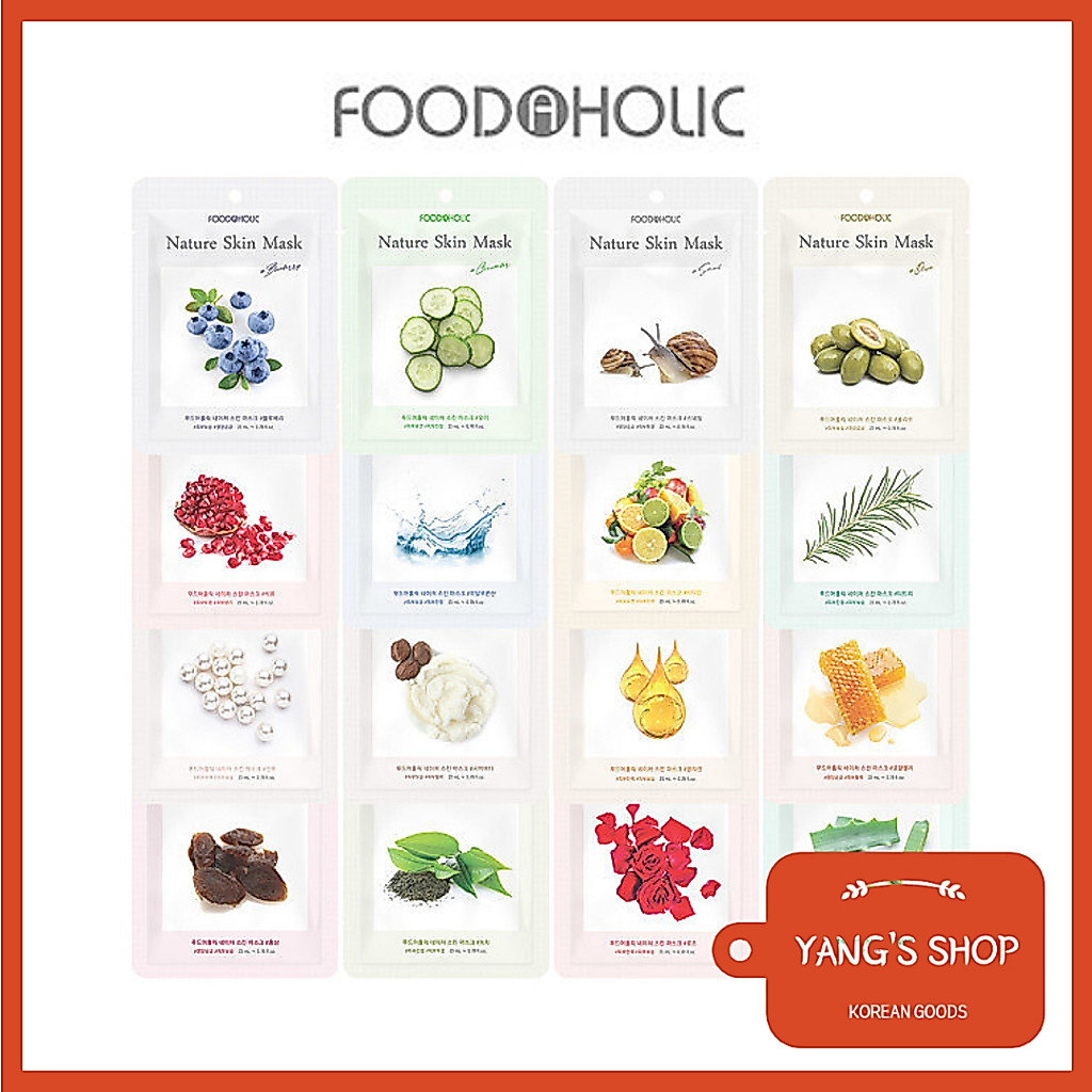 [FoodAHolic] แผ่นมาสก์หน้า ช่วยให้ความชุ่มชื้น สไตล์เกาหลี จํานวน 10 ชิ้น ต่อแผ่น