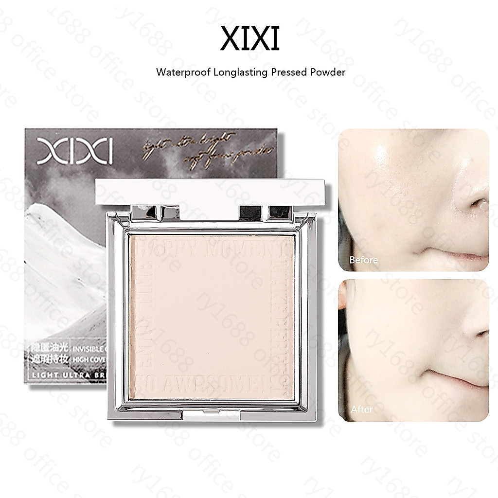 แป้งอัดแข็ง XIXI กันน้ํา Sweatproof Lasting Keep แต่งหน้าธรรมชาติปกปิดการตั้งค่าแป้งฝุ่น D749
