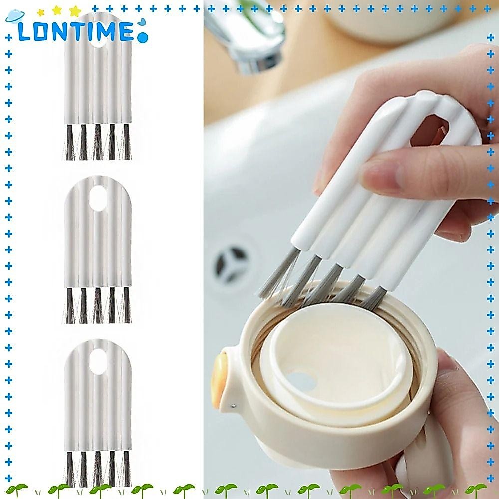 Lontime แปรงทําความสะอาดมัลติฟังก์ชั่น ขนแปรงนุ่ม ทนทาน สําหรับฝาถ้วยและคีย์บอร์ด