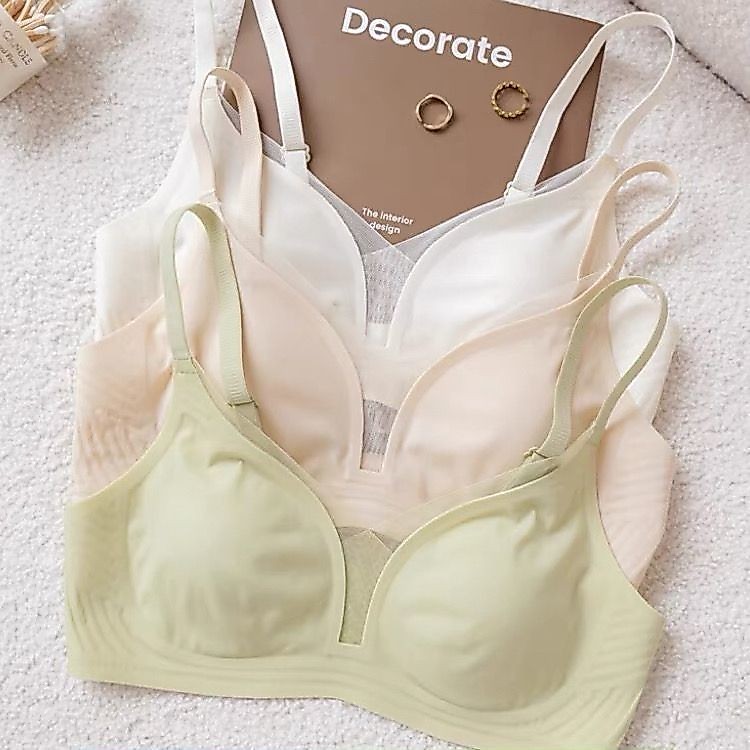 7a Anti-Bump ~ ผ้าไหมน้ําแข็ง Cool Feeling กระต่ายหูถ้วยฤดูร้อน Ultra-Thin Bra รับสินค้าขนาดเล็กภายใต้