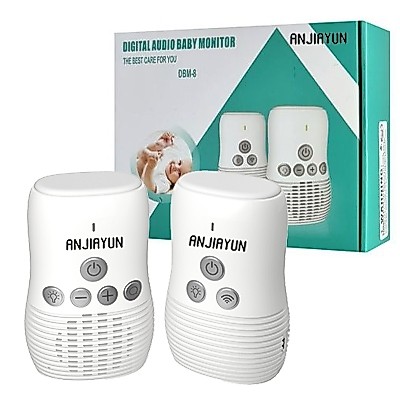ANJIAYUN Baby Audio Monitor 2-Way Talk Baby Intercom Wireless Night Light Home อุปกรณ์ความปลอดภัยเด็ก 2.4GHz US-Plug ใช้งานง่าย
