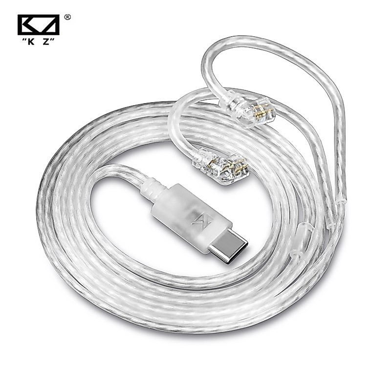 Kz Original TYPE-C หูฟังสายชุบเงินอัพเกรดสายหูฟังสําหรับ KZ Castor ZS10 PRO 2 EDX PRO