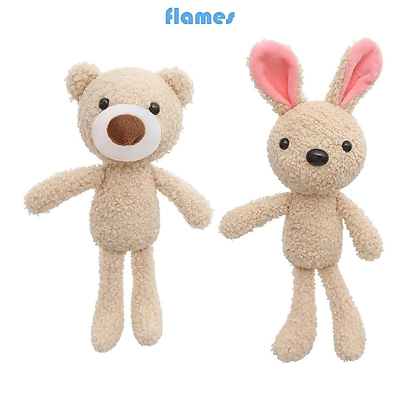 Fl ตุ๊กตาสัตว์ของเล่นนุ่มน่ารัก Plush Bunny Bear สําหรับเด็กผู้หญิงพวงกุญแจอุปกรณ์เสริม