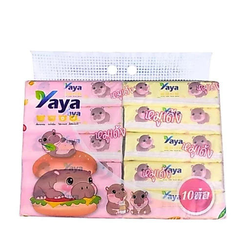 50 ห่อ Tissue ทิชชู่แบบยาว หนา 3 ชั้น ทิชชู่ Yaya ลายหมูเด้ง เท่ากับ เช็ดหน้า ทิชชู่หมูเด้ง