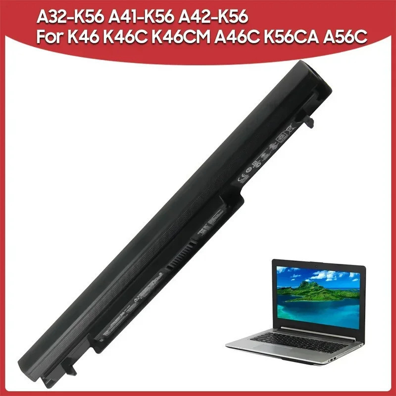 แบตเตอรี่ทดแทนสําหรับ ASUS K46 K46C K46CA K46CM K56 K56CA K56CM S46C S56C R505CA A32-K56 A41-K56 A42