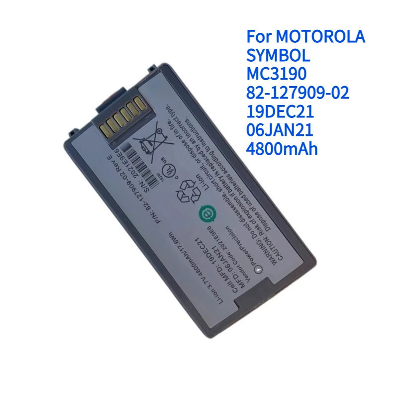 สําหรับ MOTOROLA SYMBOL MC3190 82-127909-02 19DEC21 06JAN21 4800mAh แบตเตอรี่
